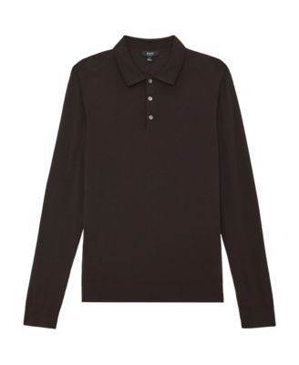 Men's Merino Wool Long-Sleeve Polo Shirt