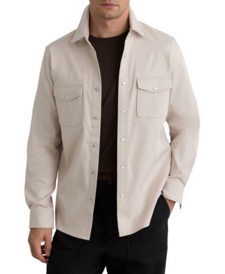 Men's Cotton-Twill Twin-Pocket Stretch Overshirt