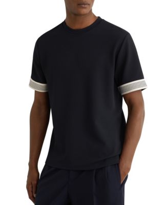 Men's Textured Tape-Cuff Modern-Fit T-Shirt