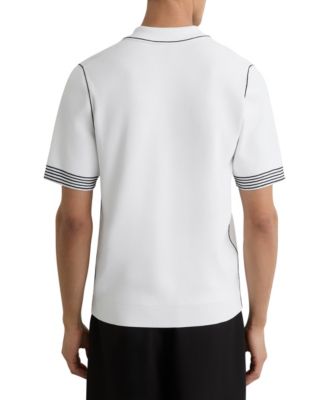 Men's Stitch-Detail Half-Zip Polo Shirt