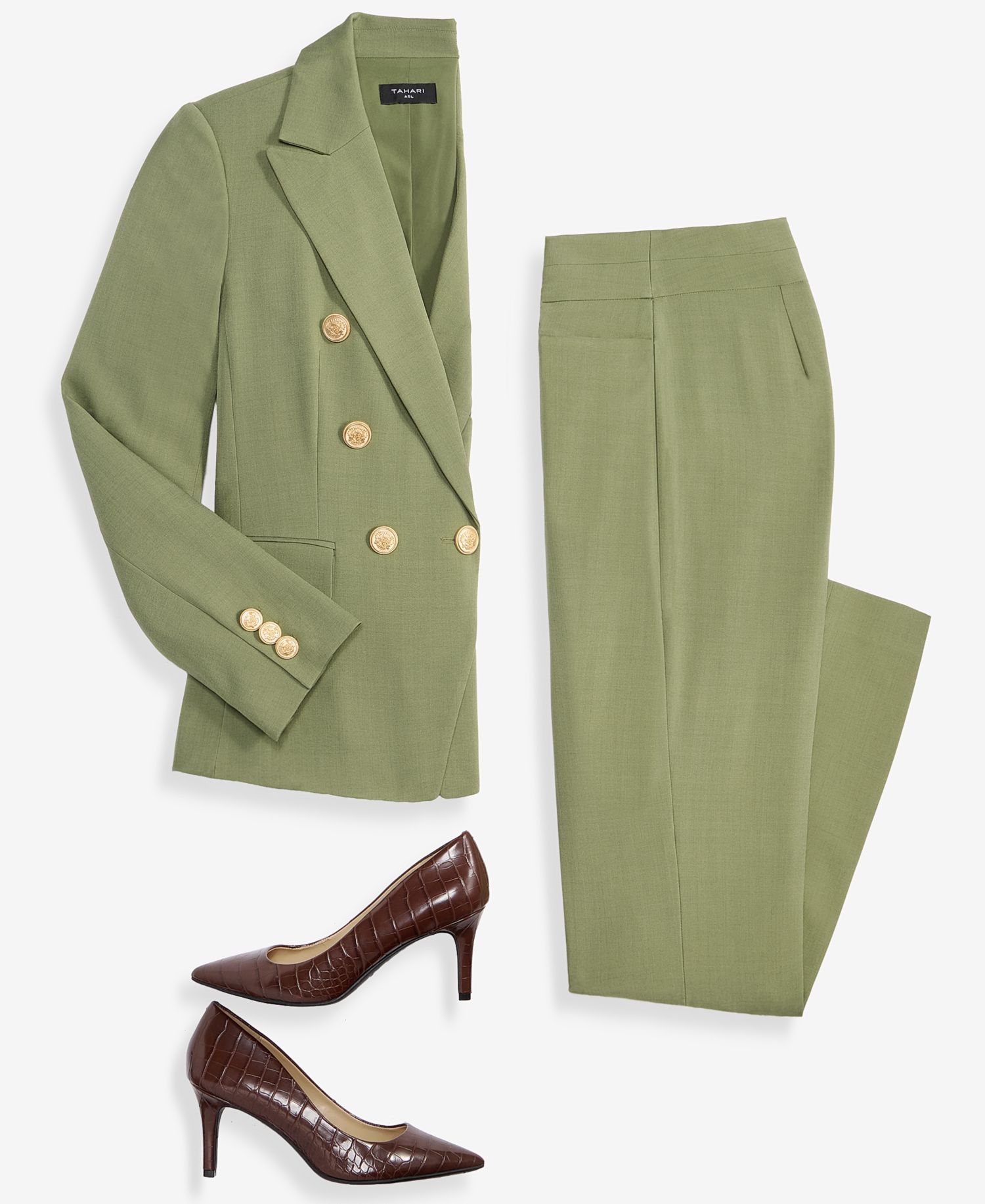 Double-Breasted Blazer & Flare Pants