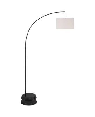 Cora Modern Arc Floor Lamp with Riser 76 1/2" Tall Metal Linen Drum Shade for Living Room Reading Bedroom Office House Home