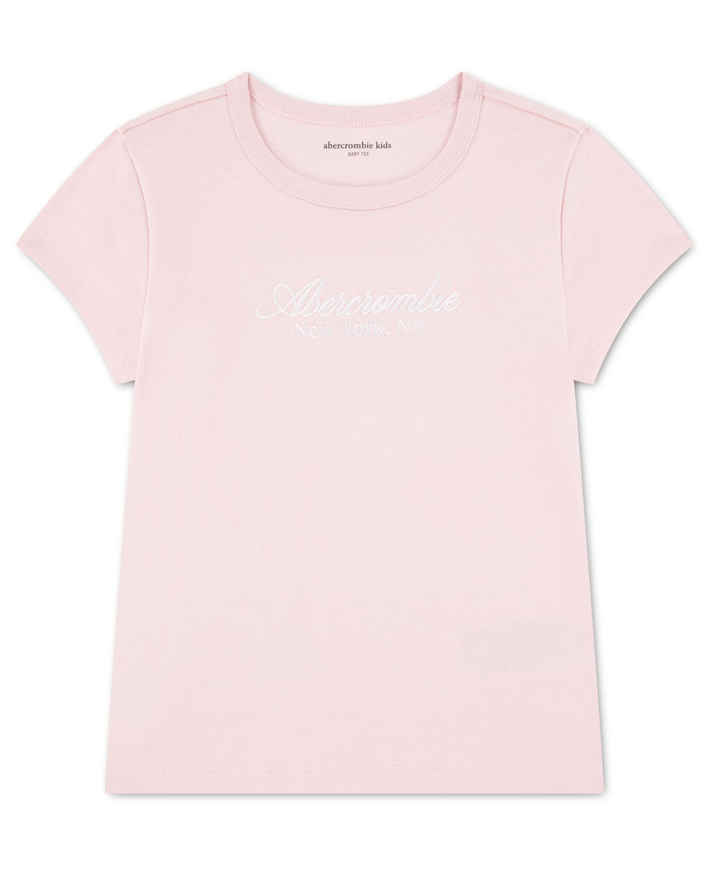 Футболка abercrombie kids Crewneck T-Shirt для девочек, цвет: Меловой розовый — фото 1