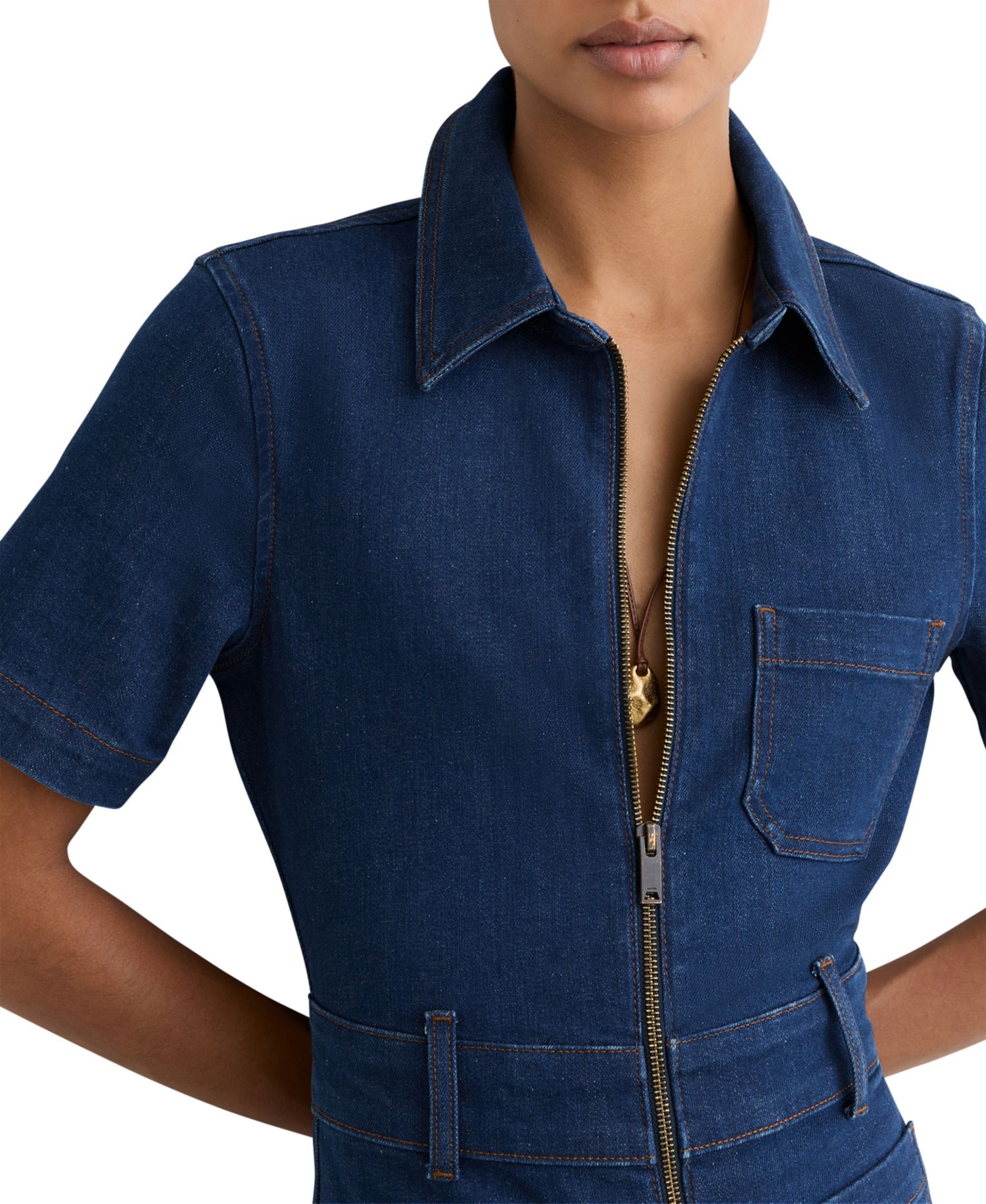 Women's Danie Wide-Leg Zip-Through Denim Jumpsuit