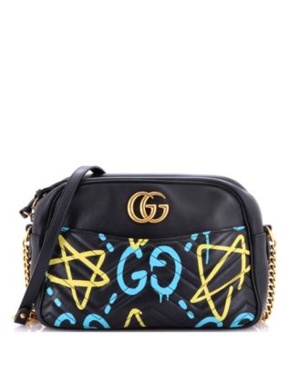 Medium GG Marmont Shoulder Bag GucciGhost Matelasse Leather
