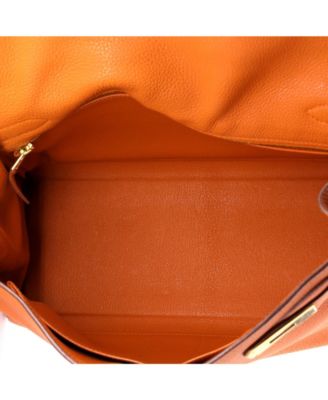 Kelly 32 Handbag Orange Togo with Gold Hardware