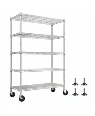 1200LBS Heavy Duty 5 Tier Metal Shelving Adjustable Garage Storage Shelves Chrome