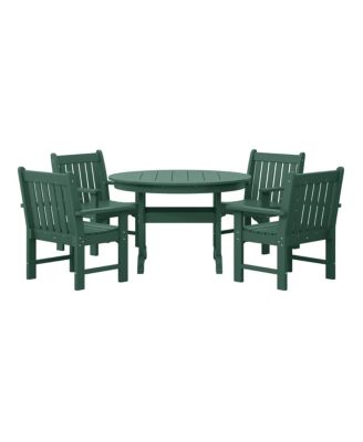 5-Piece HDPE Outdoor Patio Chair and Round Table Dining Set