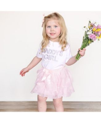 Little Girls Daddy's Girl Patch Short Sleeve T-Shirt