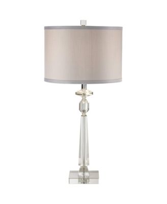 Aline Traditional Table Lamp with Square Black Marble Riser 26 1/2 High Crystal  Shade for Bedroom Living Room Bedside House