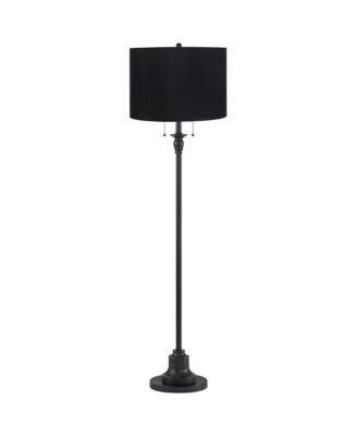 Dyna Traditional 58" Tall 2-Light Standing Floor Lamp Skinny Pole Pull Chain Finish Hardback Shade