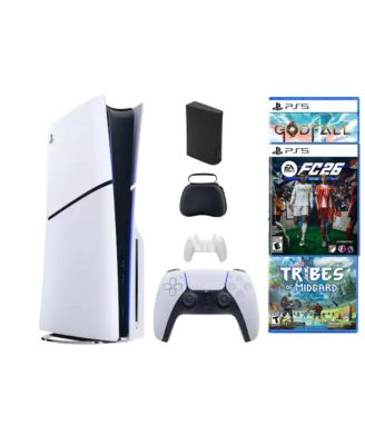 Playstation 5 Slim Disc Bundle With FC26 Game + 2 Bonus Games and Accessories