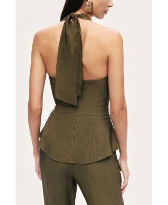 Women's Halter Neck Peplum Top