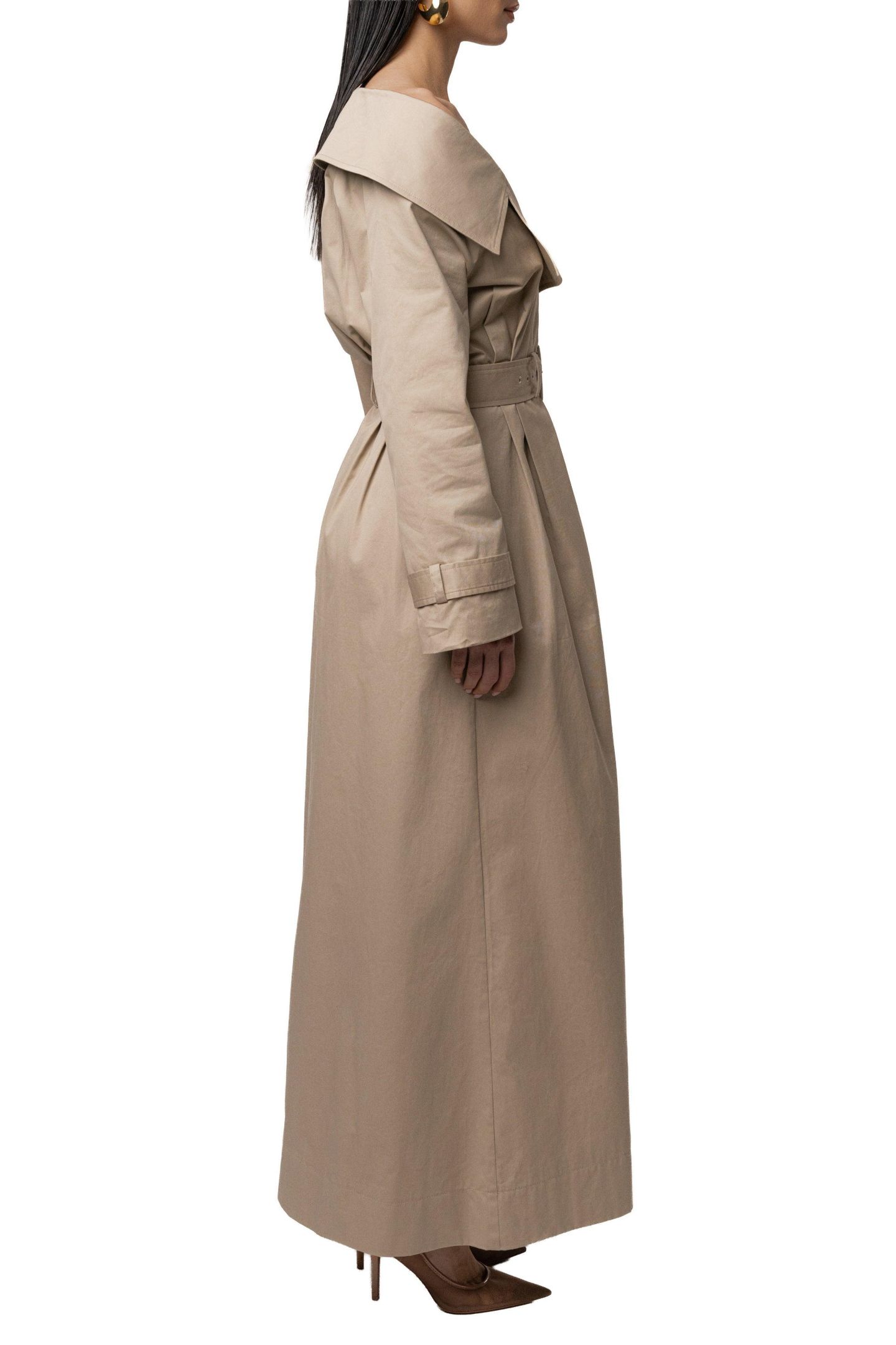 Женское пальто JLUXLABEL Soft Authority Trench, цвет: Серо-бежевый — фото 2