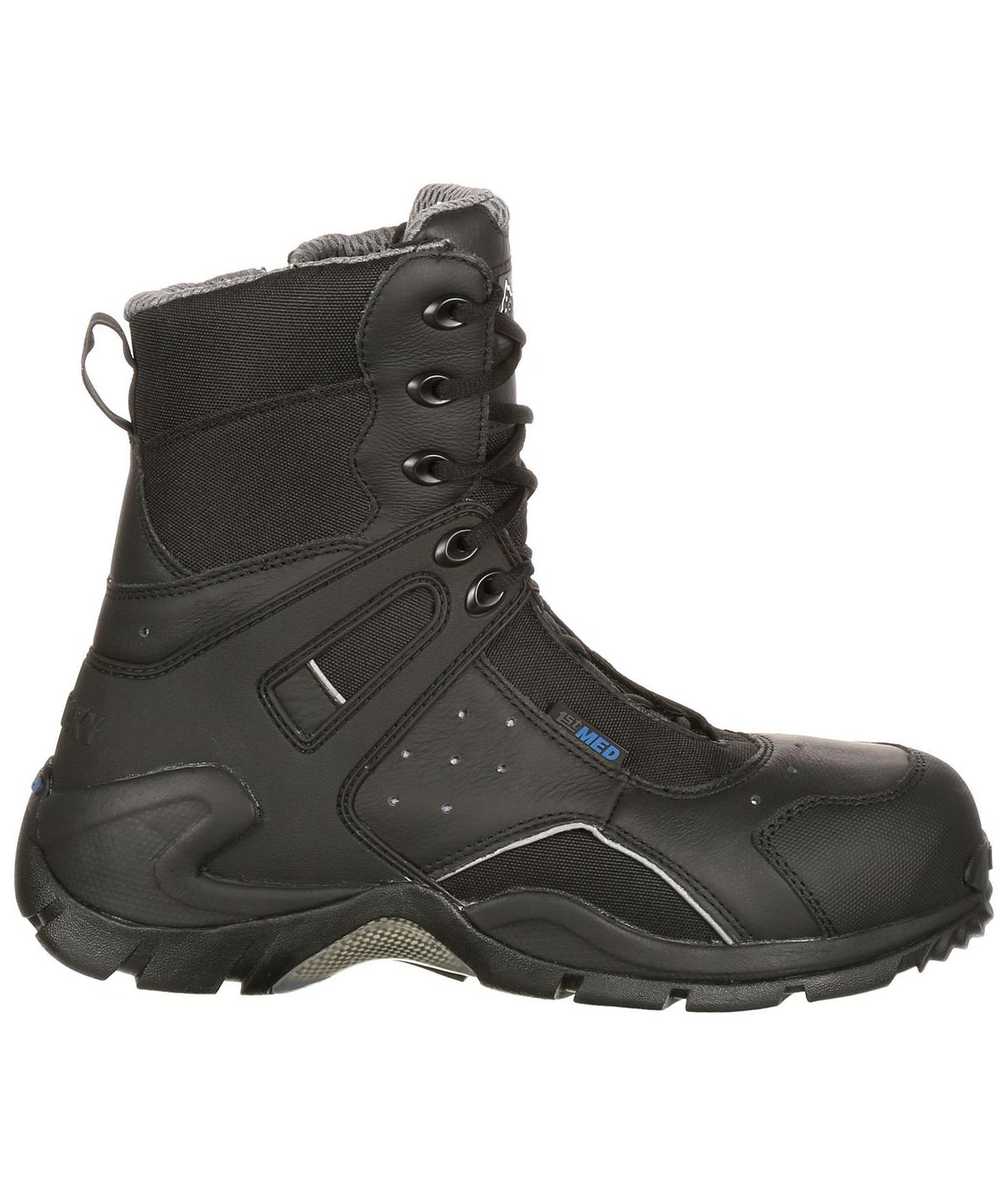 Мужские ботинки ROCKY 1st Med Carbon Fiber Toe Puncture-Resistant Side-Zip Waterproof Public Service Boot, цвет: Чёрный — фото 2