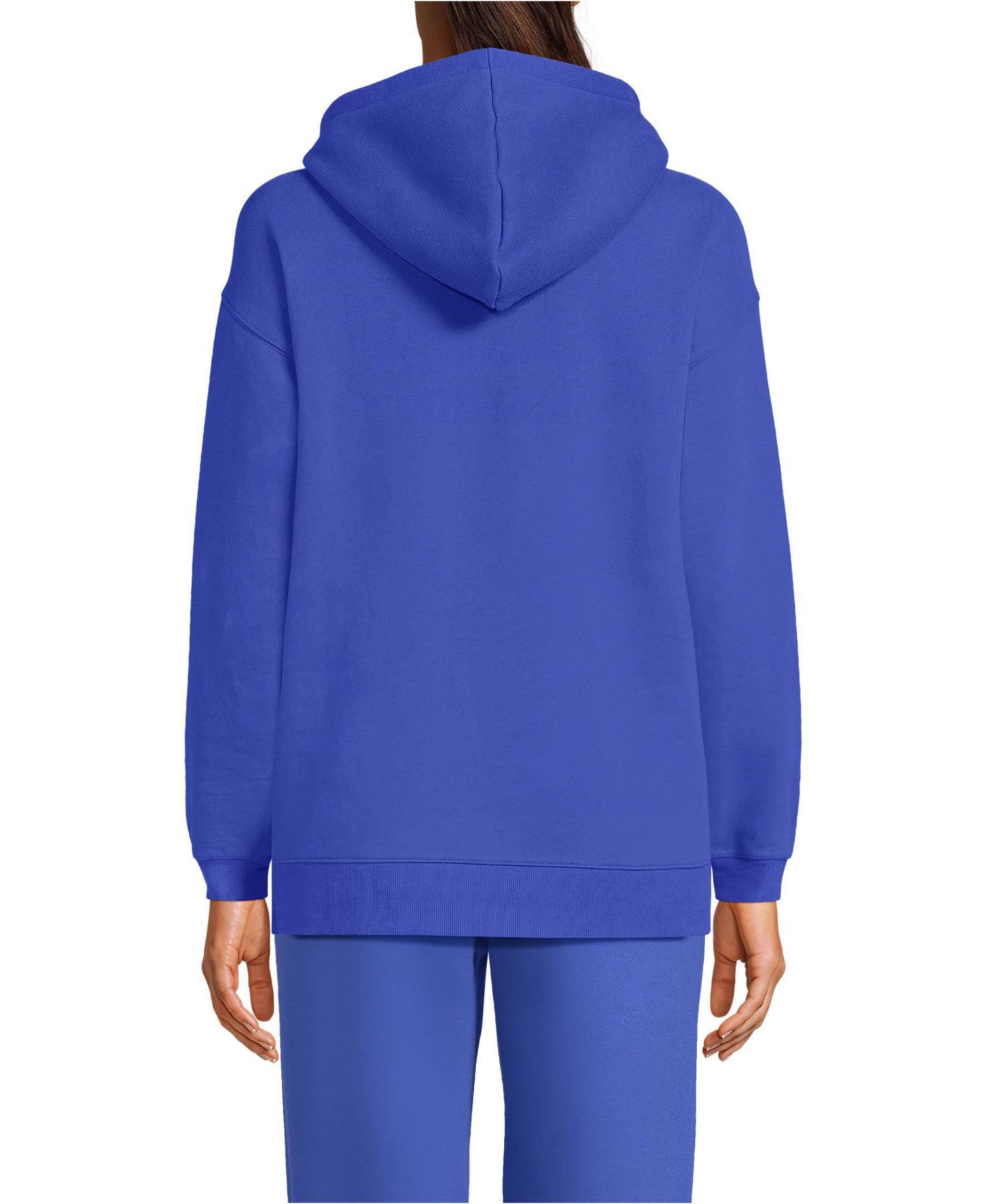 Женский свитшот Lands' End Long Sleeve Serious Sweats Hooded Tunic, цвет: Синий — фото 2