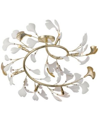 Possini Euro Descanso 24"W Gold and Ceramic 6-Light Ceiling Light