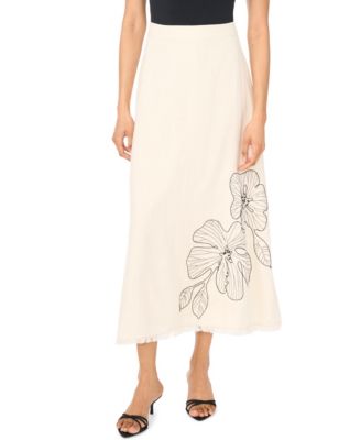 Women's Printed Invisible Zipper Maxi Skirt