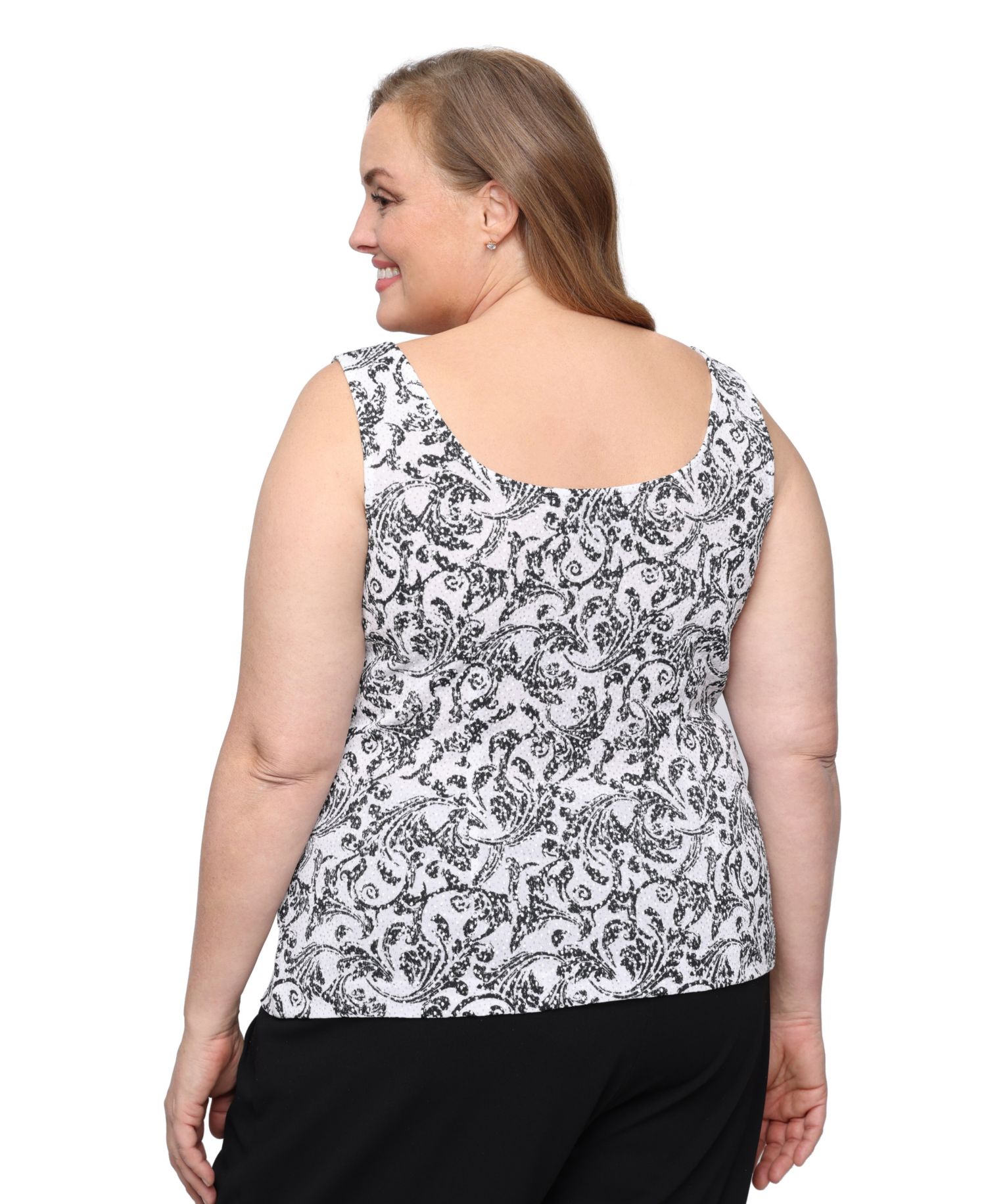 Plus Size Scoop Neck Top & 3/4-Sleeve Jacket, 2-Piece Set