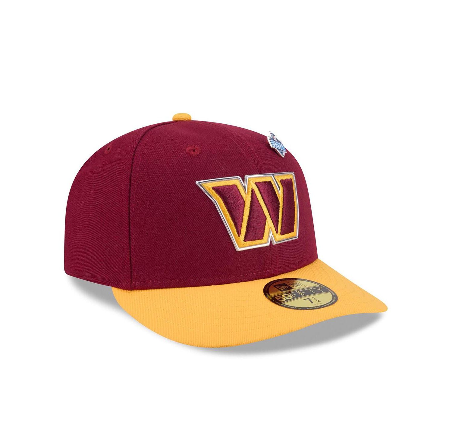 Men's Burgundy/Gold Washington Commanders 2026 NFL Draft Pre-Curved 59FIFTY Fitted Hat