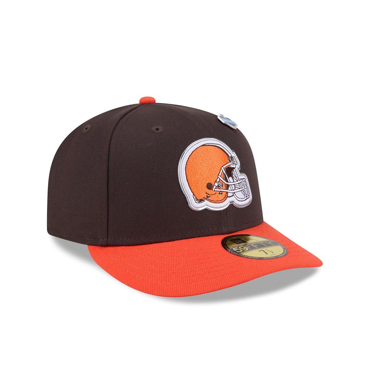 Мужская кепка New Era Brown/Orange Cleveland Browns 2026 NFL Draft Pre-Curved 59FIFTY Fitted Hat — фото 3