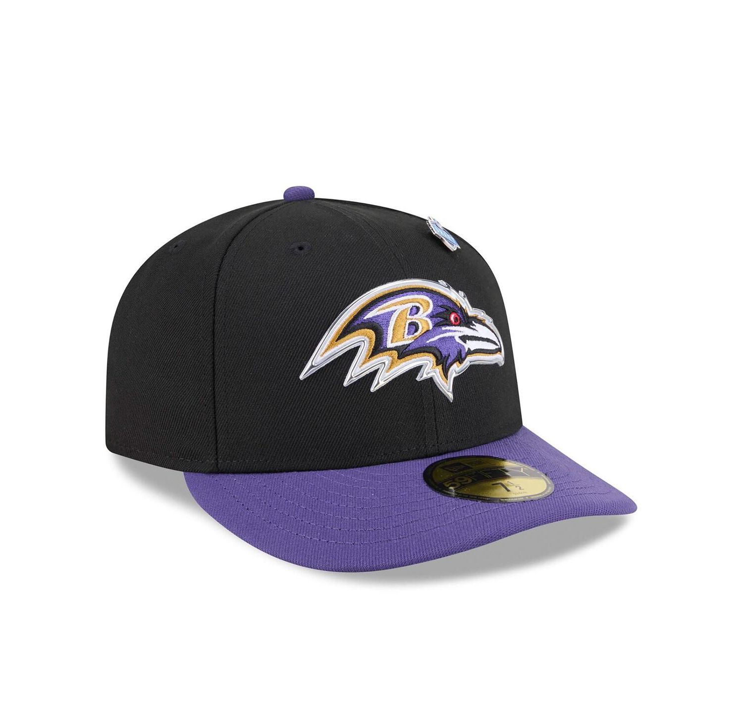 Men's Black/Purple Baltimore Ravens 2026 NFL Draft Pre-Curved 59FIFTY Fitted Hat