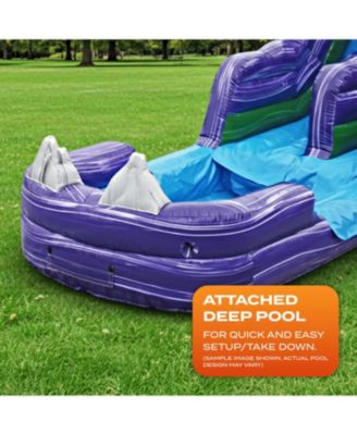 15  Dark Night Commercial Grade Water Slide with Splash Pool for Kids and Adults (with Blower), Outdoor Indoor, Wet Dry Use, Tall Inflatable