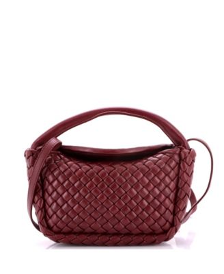 Small Cobble Top Handle Bag Padded Intrecciato Leather