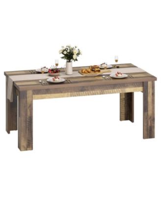 4-6 Person 63" Farmhouse Rectangular Dining Table