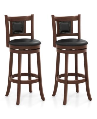 Swivel Bar Stool Set of 2 Counter Height Bar Stools Armless Chairs for Pub