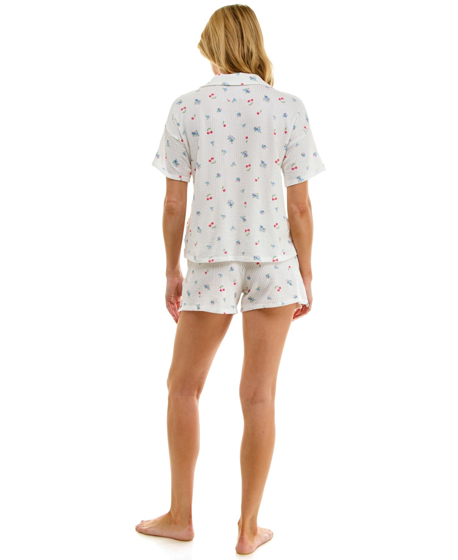 Women's Short-Sleeve Top and Pull-On Shorts, 2-Piece Set