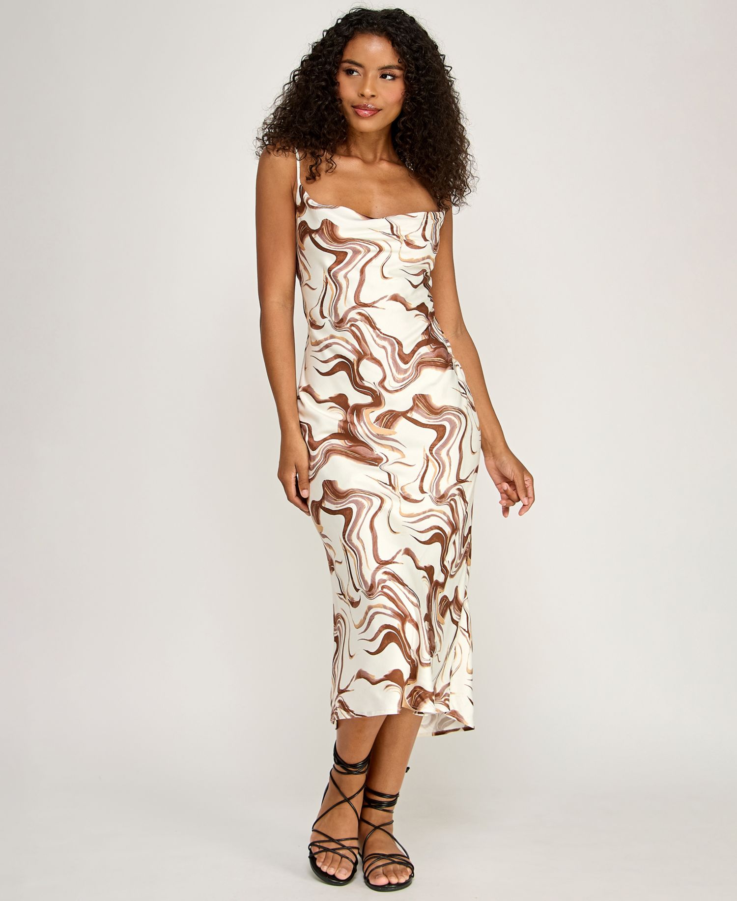 Juniors' Abstract Print Midi Dress