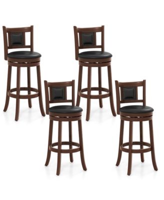 30.5'' Swivel Bar Stool Set of 4 Counter Height Bar Stools Armless Chairs for Pub
