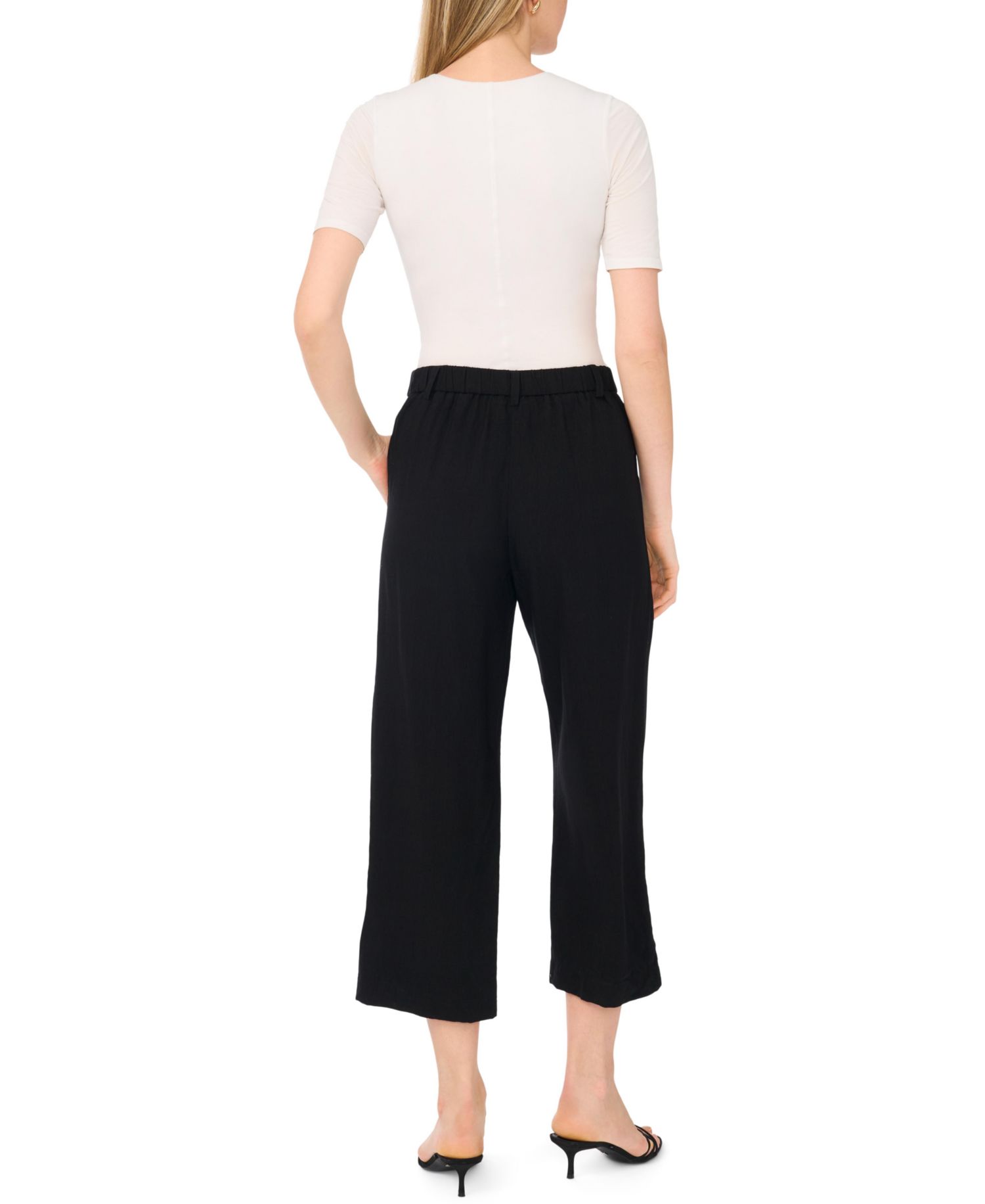 Women's Mid-Rise Wide-Leg Ankle Length Pants