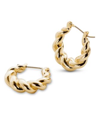 Paris Gold-Plated Twisted Hoop Earrings