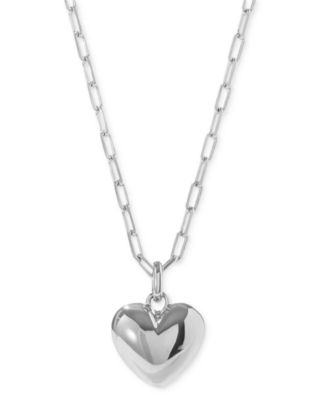 Ana Luisa Lev Puffed Silver Heart Necklace - Silver 75$