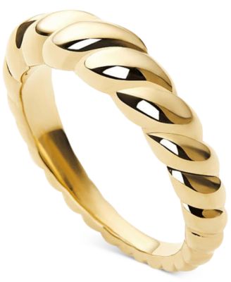 Rope Slim Gold-Plated Twist Ring