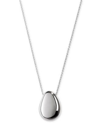 Pebble Rhodium-Plated Pendant Necklace
