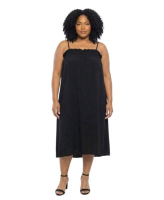 24seven Comfort Apparel Plus Size Essential Curvy Spaghetti Strap Maxi Dress  - Macy's