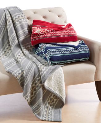 Martha Stewart Collection - Sweater-Knit Fair Isle Throw