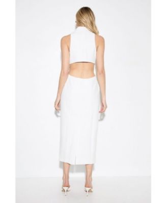 Women's Premium Open Back Waistcoat Midi Dress