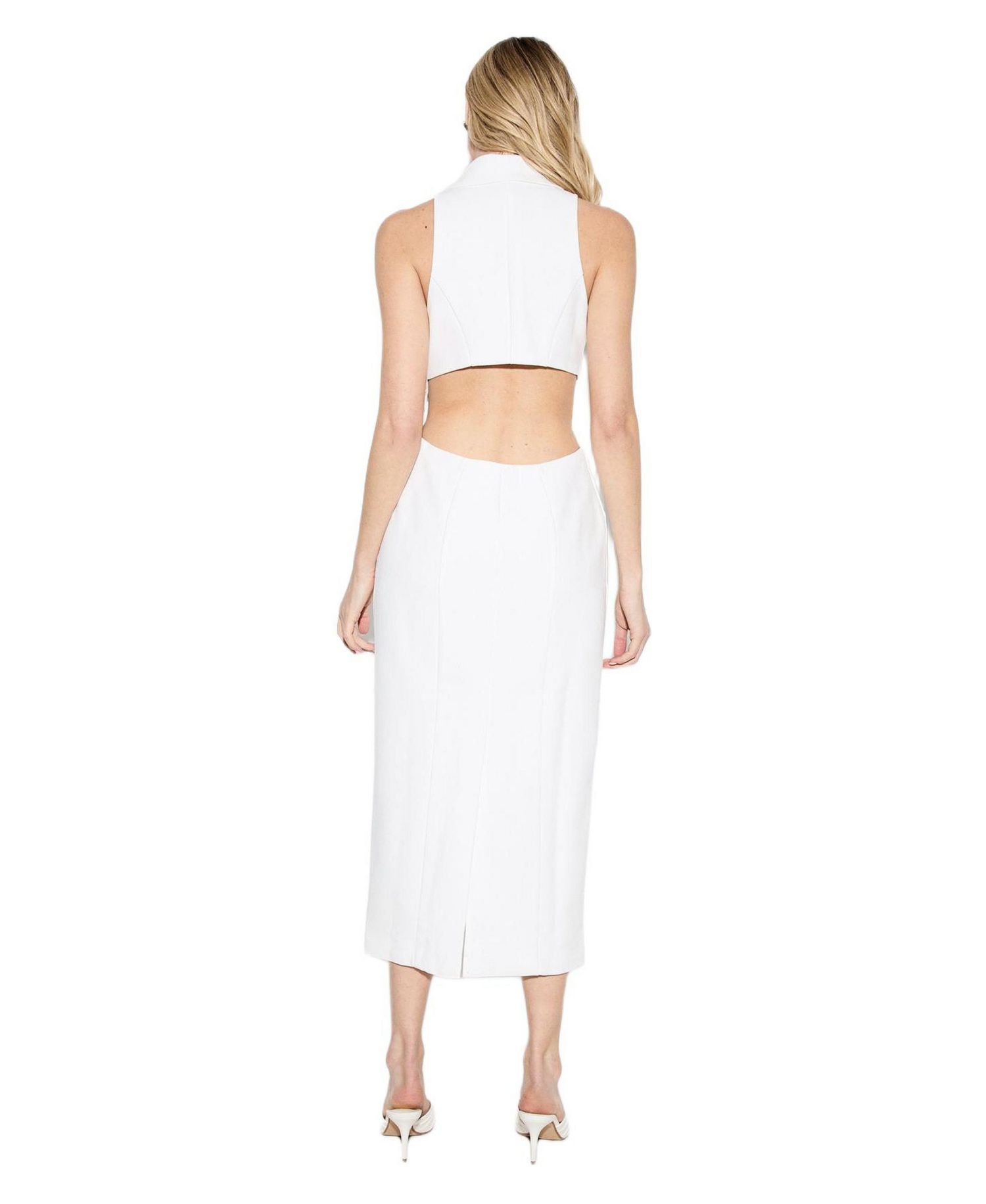 Women's Premium Open Back Waistcoat Midi Dress
