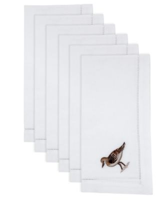 Embroidered Songbird Cotton Napkins, Set of 6