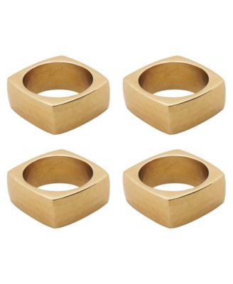 Geometric Aluminum Napkin Rings, Set of 4