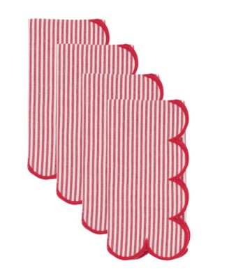 Striped Cotton Decorative Napkins, Set of 4