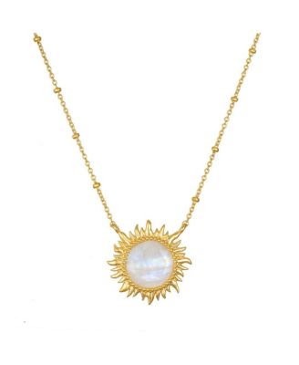 Dawn of Hope Moonstone Sun Necklace
