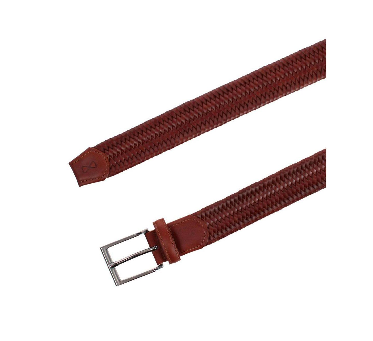 Мужской ремень TRAFALGAR Andres Classic Leather Stretch Dress Belt, цвет: Коричневый — фото 2
