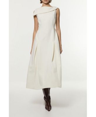 Women's Asymmetric Neck Tailored Dress