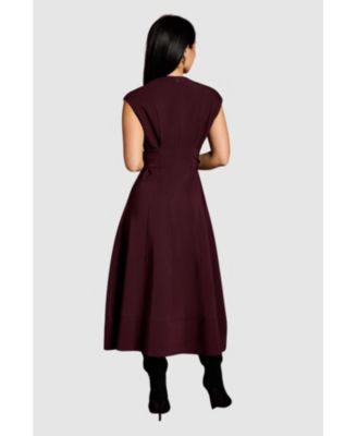 Women's Belted Crepe Dress