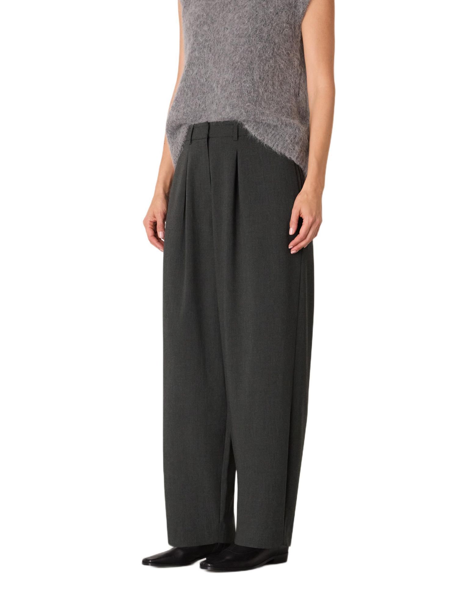 Women's Wool Blend Barrel Pants